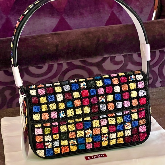 🌺🎉2XHP🎉🌺 NWT Staud Tommy Shoulder Bag Dance Floor - Picture 4 of 16